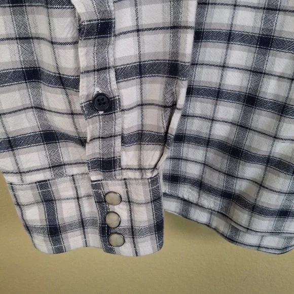Lucky Brand Shirt Men 2XL Blue‎ Pearl Snap Long Sleeve Western Rodeo Casual - Picture 6 of 12